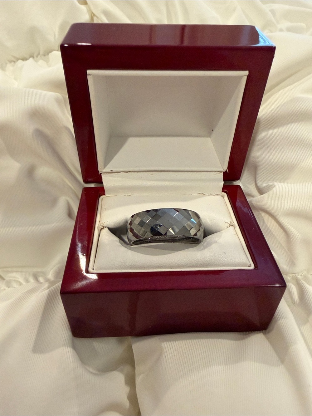 Tungsten Forever Men’s Faceted Wedding Band / Ring